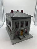 MTH Railking 30-9099 Police Station - Gray & Black  Building **  Sign Modded to Public Library ** O SCALE Used Excellent No Box