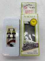 MODEL POWER MP8574 RAILROAD SIGNAL 2 PC WITH BRASS PARTS N SCALE NEW