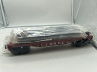 Lionel 6-19456 post war celebration 6511 red flat car with pipes 1999 O SCALE NEW