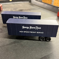 Walthers Piggyback Semi Trailer Nickel Plate HO SCALE USED set of 2