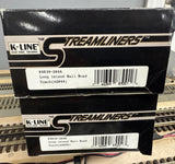 K-Line K4539-2844 Long Island Railroad LIRR Coach #2844 AND K4539-2845 Long Island Coach #2845 (Set of 2) O Scale Like New