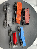 Lionel Postwar/Vintage Assorted Freight Cars Lot of 5: 25000, 3656, 64173, 6112, 3559 O SCALE Used No Box as is