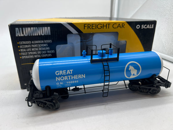 K-Line k-90016 GN Great Northern Extruded Aluminum Tank Car Blue O SCALE NEW