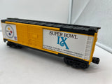 MTH Railking 30-74276 NFL - Pittsburgh Steelers Super Bowl 40' Double Door Box Car #40. O SCALE Like New