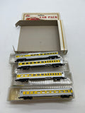 Model Power #3031-4  Union Pacific UP 4-car streamline passenger car set N scale Used Excellent Damaged Box