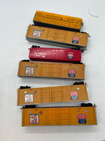 SET OF 6 UNION PACIFIC UP FREIGHT CARS LATCH COUPLERS HO SCALE AS IS Used Excellent No Box