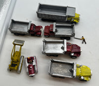 Construction Site Vehicles, Figures, details HO SCALE (9 pc)  Used No Box