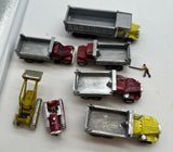 Construction Site Vehicles, Figures, details HO SCALE (9 pc)  Used No Box