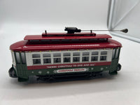MTH Railking 30-5200 Christmas Bump-n-Go Trolley - Christmas With LED Lights. O SCALE Used Excellent No Box