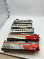 Marx Postwar 1095 Passenger set with 2 E7 AA Diesels (1 Pwd 1 nonpwd), 2 3152 coaches, 3197 observation car O SCALE Used as is No Box