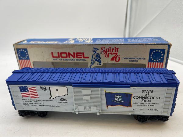 Lionel 6-7605 Spirit of 76 State of Connecticut boxcar O scale Like New