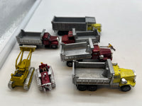 Construction Site Vehicles, Figures, details HO SCALE (9 pc)  Used No Box