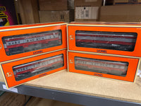 Lionel 6-29081 SANTA FE BABY MADISON PASSENGER CAR 4-PACK (RED) O SCALE NEW