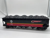 K-Line K623-1053 Santa Fe Die Cast 4-Bay Hopper Black Bonnet O SCALE Used Excellent WrongBox