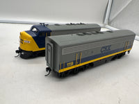 Walthers 910-9939 EMD F7 A-B Set - Standard DC -- CSX Transportation #116, 119 (YN2; gray, blue, yellow) (2 PCS ) HO SCALE Like New