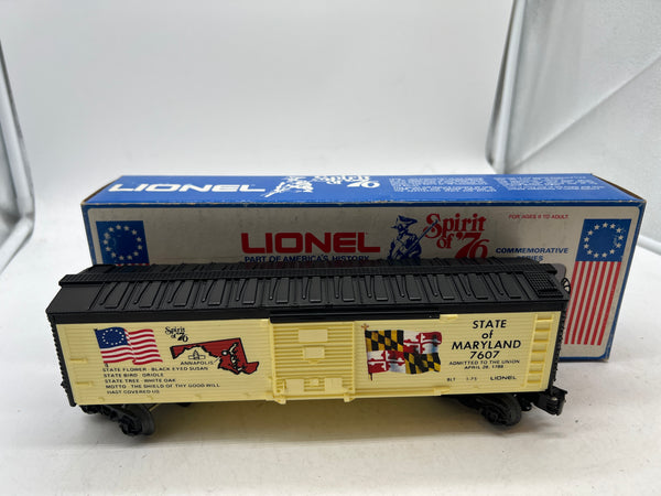 Lionel 6-7607 Spirit of 76 State of Maryland box car O scale Like New
