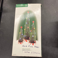 Department 56 Trees set of 3 Pole Pine Trees Wrong Box