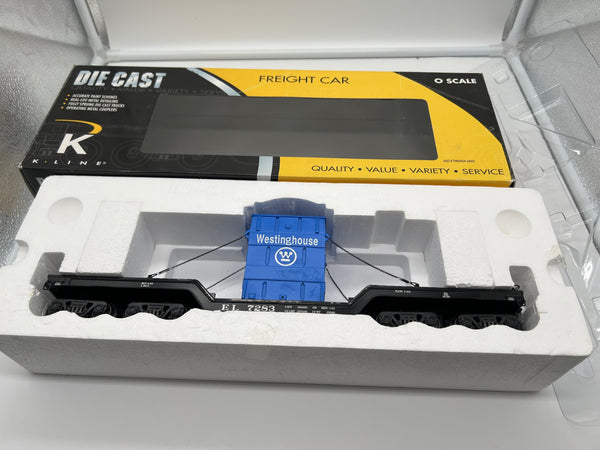 K-Line K692-1531 Westinghouse Die Cast Depressed Center EL flatcar with transformer O SCALE  Used Excellent