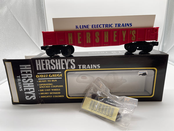 K-Line K-6534 HERSHEY'S GONDOLA WITH BARRELS O SCALE Used Excellent