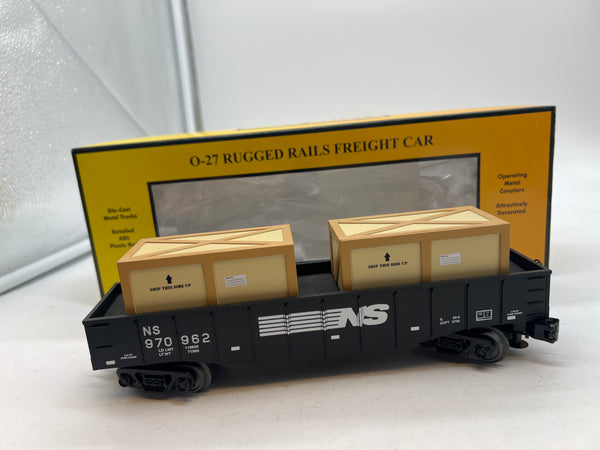 MTH 30-4219A Norfolk Southern Gondola w/ 2 Crates O SCALE Like New