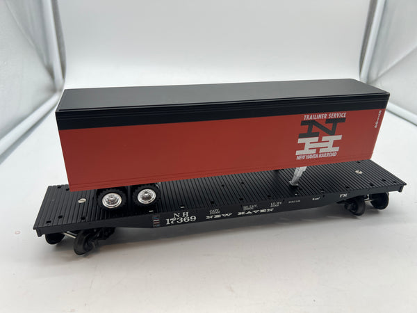 K-Line New Haven NH Flatcar with Trailer 17369 O SCALE Used Excellent No Box