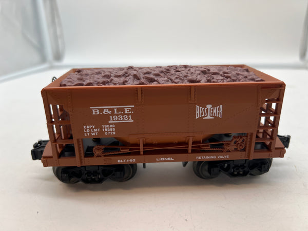 Lionel 6-19321  Bessemer and Lake Erie weathered ore car with load O scale NEW