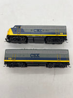 Walthers 910-9939 EMD F7 A-B Set - Standard DC -- CSX Transportation #116, 119 (YN2; gray, blue, yellow) (2 PCS ) HO SCALE Like New