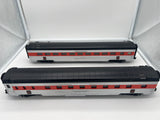 MTH Premier 20-6625 New Haven ABS 70' Scale Ribbed Streamlined Passenger Sleeper/ Diner Set--2 car set O SCALE Used Excellent