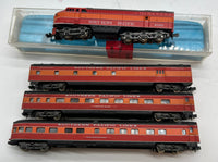 Atlas Southern Pacific SP Daylight Locomotive 2125 & 3 Passenger Cars N SCALE Used Excellent No Box