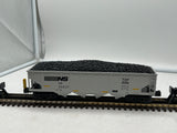 MTH Railking 30-75442 Norfolk Southern RailKing 4-Bay Hopper Car w/ Yellow EOTD O SCALE Like New