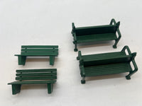 Set of 4 G SCALE Benches (2 are double sided station benches)  Like New No Box