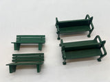 Set of 4 G SCALE Benches (2 are double sided station benches)  Like New No Box
