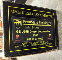 WEAVER PENN STATE GEISINGER U25B DIESEL LOCOMOTIVE #2000 WITH 4 FREIGHT CARS AND CABOOSE VERY LIMITED O SCALE NEW