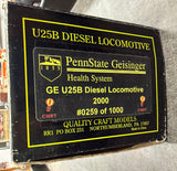 WEAVER PENN STATE GEISINGER U25B DIESEL LOCOMOTIVE #2000 WITH 4 FREIGHT CARS AND CABOOSE VERY LIMITED O SCALE NEW