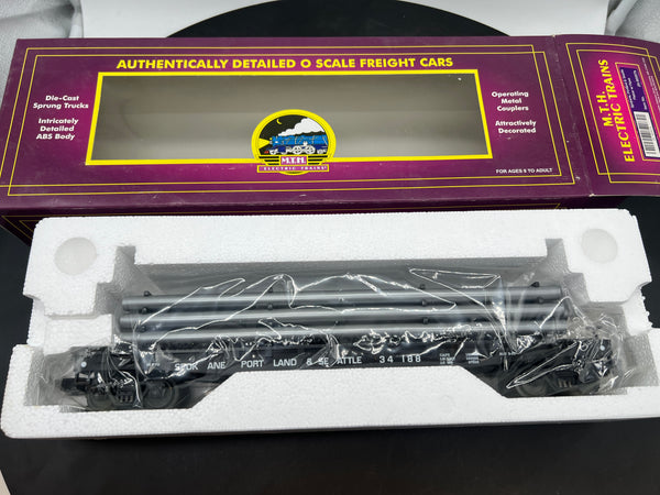 MTH Premier 20-90007a Spokane, Portland & Seattle Flatcar w/ Pipes O Scale NEW
