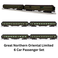 Lionel 6-85227, 6-85230, 6-85233 Great Northern 18" Oriental Ltd Passenger Car Set (3 Sets, 6 Cars) O Scale NEW
