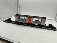 MTH Railking 30-74196 Harley-Davidson O scale RailKing 40' window box car with 2001 Dyna Low Rider NEW