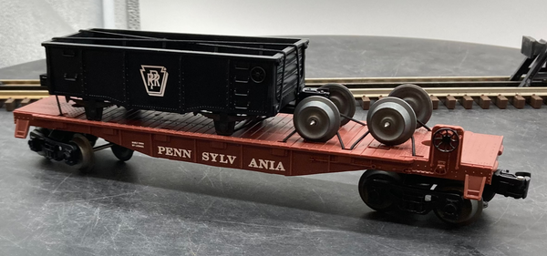 Lionel 6-19454 Pennsylvania PRR flatcar with gondola O SCALE Like New