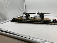 MTH Premier 20-92186E U.S. Army Flat Car with Howitzers O Scale Road #609050 NEW