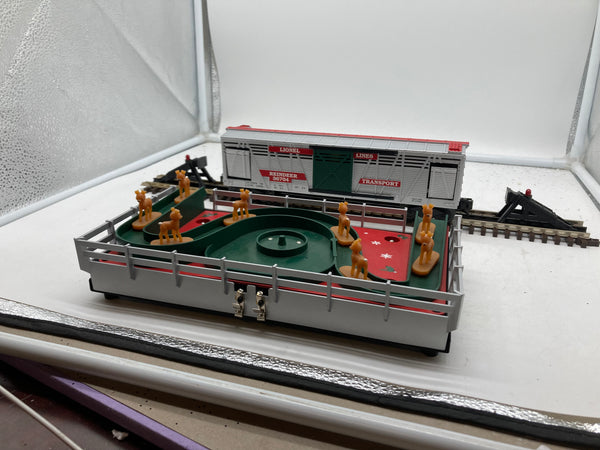 Lionel 6-36704 ANIMATED REINDEER STOCKCAR AND CORRAL (8 reindeer) O SCALE Like New