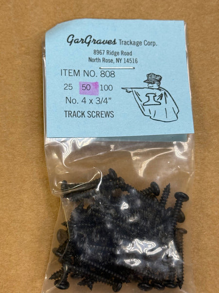 GarGraves 808-50 Track Screws No 4 x 3/4" package of 50 limited NEW