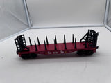 Lionel 6-26390 SANTA FE O27 FLAT CAR W/BULKHEADS O SCALE Like New