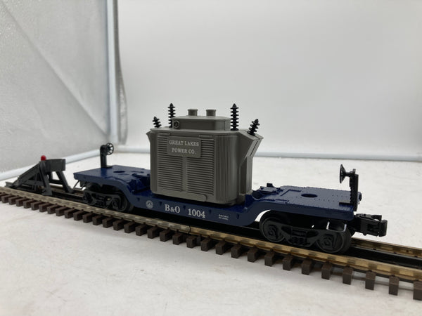 Lionel 6-81004 Baltimore and Ohio B&O depressed center flatcar with transformer #1004 O SCALE Like New