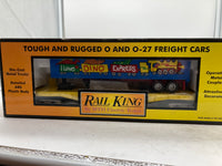 MTH Railking 30-7675 I Love Toy Trains Flat Car w/Trailer - TM Books & Video . O SCALE Used Excellent