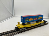 MTH Railking 30-7675 I Love Toy Trains Flat Car w/Trailer - TM Books & Video . O SCALE Used Excellent