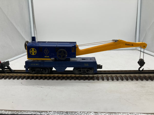 Lionel 6-9348 Santa Fe crane car O-scale O SCALE Used Excellent Damaged Box