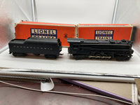 Lionel Postwar 671 locomotive with smoke chamber & 2046w tender as is O SCALE Used Damaged Box