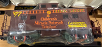 WEAVER PENN STATE GEISINGER U25B DIESEL LOCOMOTIVE #2000 WITH 4 FREIGHT CARS AND CABOOSE VERY LIMITED O SCALE NEW