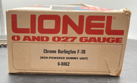 Lionel 6-8062 Burlington F-3B Chrome Non-powered Dummy Unit O SCALE Used Excellent Damaged Box