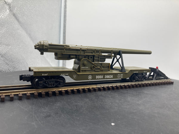 K-Line K662-8011 U.S. Army Cannon Car O SCALE Like New